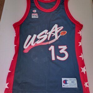 Champion Shaquille O'Neal Team USA Olympic NBA Basketball Jersey Adult 40